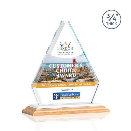 Corporate Awards - Crystal Awards - Fyreside Full Color/White Bamboo Award