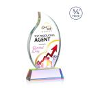 Croydon Full Color Prismatic on Newhaven Base Flame Crystal Award