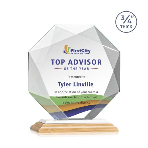 Corporate Awards - Crystal Awards - Bradford Full Color/White Bamboo Award