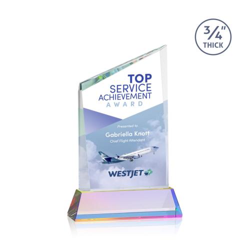 Corporate Awards - Crystal Awards - Scarsdale Full Color Prismatic on Newhaven Peak Crystal Award