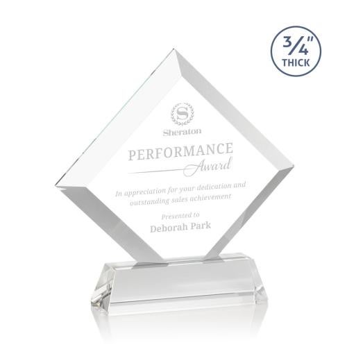 Corporate Awards - Crystal Awards - Belaire Clear on Newhaven Base Crystal Award