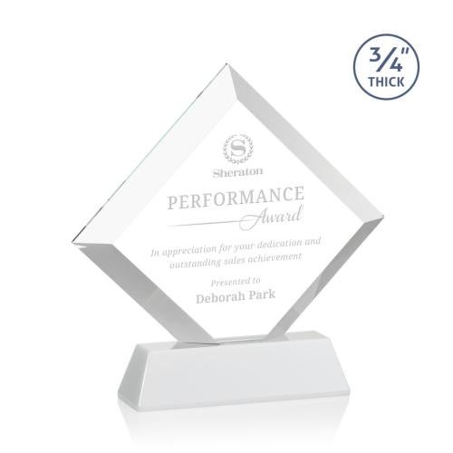 Corporate Awards - Crystal Awards - Belaire White on Newhaven Base Crystal Award