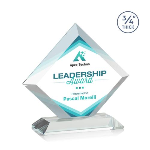 Corporate Awards - Crystal Awards - Belaire Full Color Clear Crystal Award
