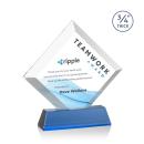 Belaire Full Color Sky Blue on Newhaven Base Crystal Award