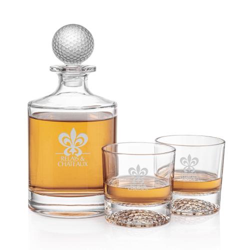 Corporate Recognition Gifts - Etched Barware - Fairway Golf Decanter Set