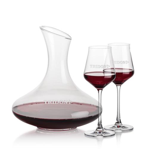 Corporate Recognition Gifts - Etched Barware - Innisfil Carafe & Bretton Wine
