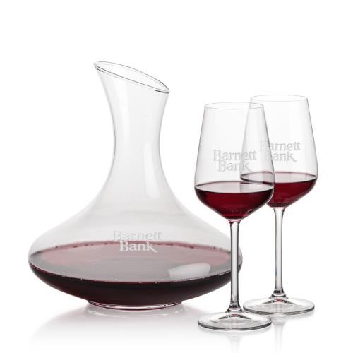 Corporate Recognition Gifts - Etched Barware - Innisfil Carafe & Elderwood Wine