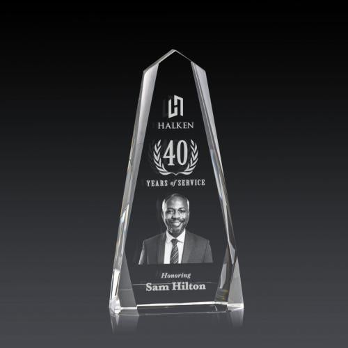 Corporate Awards - Crystal Awards - Geneva 3D Obelisk Crystal Award