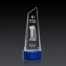 Akron Tower 3D Blue on Base Obelisk Crystal Award