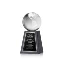 Globe Spheres on Tall Marble Base Crystal Award
