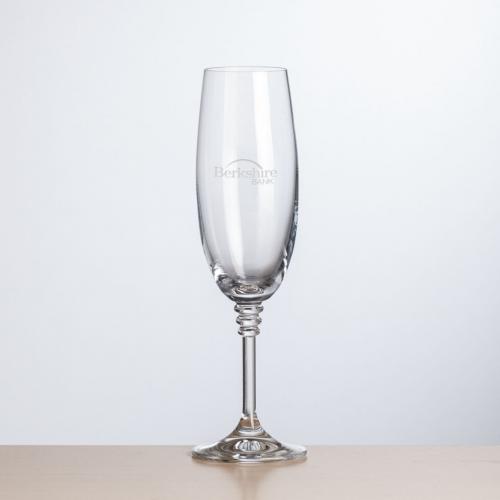 Corporate Gifts, Recognition Gifts and Desk Accessories - Etched Barware - Fiore Flute - Deep Etch 7oz