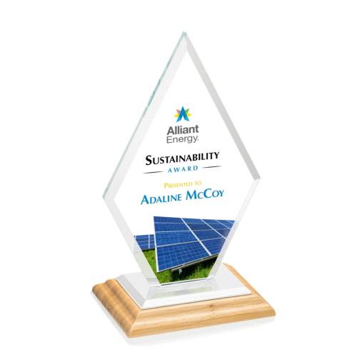 Corporate Awards - Crystal Awards - Tuscany Full Color/White Bamboo Award