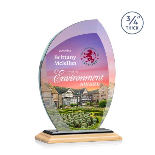 Corporate Awards - Crystal Awards - Wichita Full Color/Black Flame Bamboo Award