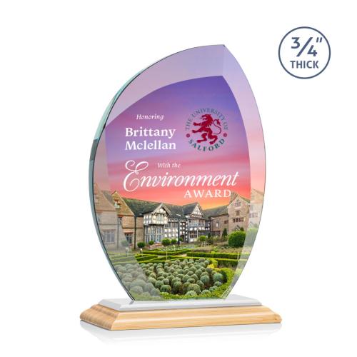 Corporate Awards - Crystal Awards - Wichita Full Color/White Flame Bamboo Award