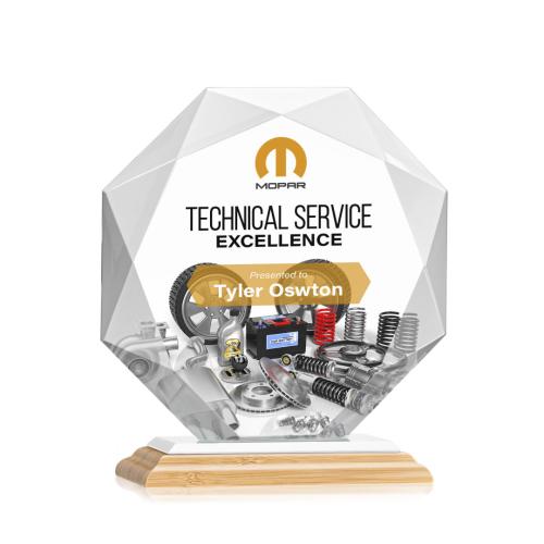 Corporate Awards - Crystal Awards - Kitchener Full Color/White Bamboo Award