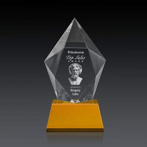 Corporate Awards - Crystal Awards - Devron 3D Amber on Base Crystal Award