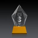 Devron 3D Amber on Base Crystal Award