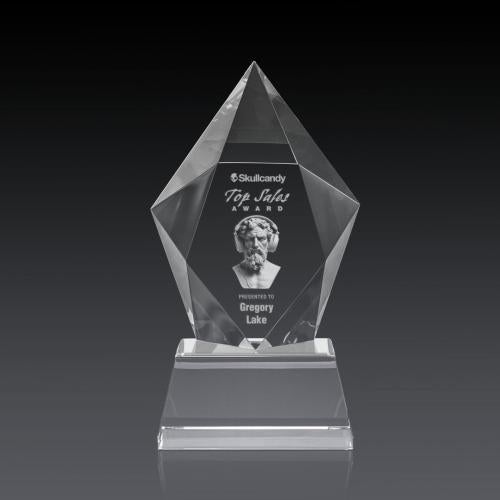 Corporate Awards - Crystal Awards - Devron 3D Clear on Base Crystal Award