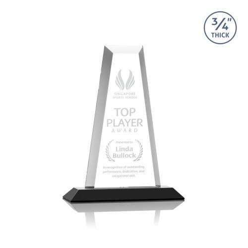Corporate Awards - Crystal Awards - Imperial Tower Black Obelisk Crystal Award