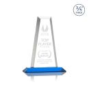 Imperial Tower Sky Blue Obelisk Crystal Award