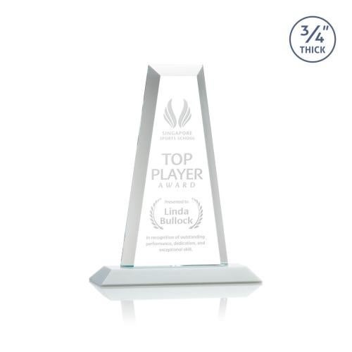 Corporate Awards - Crystal Awards - Imperial Tower White  Obelisk Crystal Award