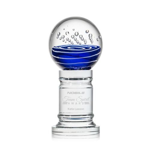Corporate Awards - Glass Awards - Art Glass Awards - Tranquility Clear on Colverstone Base Spheres Glass Award