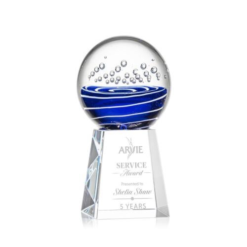 Corporate Awards - Glass Awards - Art Glass Awards - Tranquility Clear on Celestina Base Spheres Glass Award