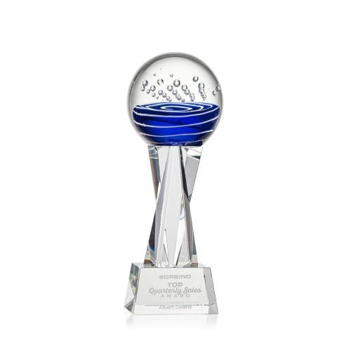 Corporate Awards - Glass Awards - Art Glass Awards - Tranquility Clear on Grafton Base Spheres Glass Award