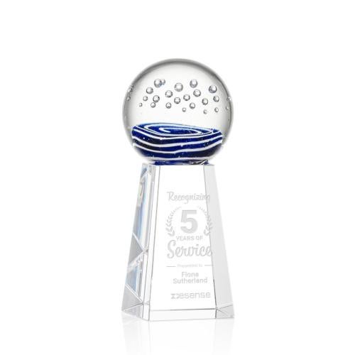 Corporate Awards - Glass Awards - Art Glass Awards - Tranquility Clear on Novita Base Spheres Glass Award