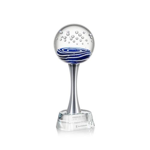 Corporate Awards - Glass Awards - Art Glass Awards - Tranquility Clear on Wilshire Base Spheres Glass Award