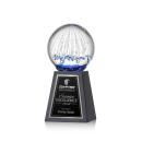 Starburst Spheres on Tall Marble Base Glass Award