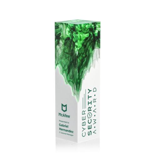 Corporate Awards - Acrylic Awards - Brandino Green Obelisk Acrylic Award