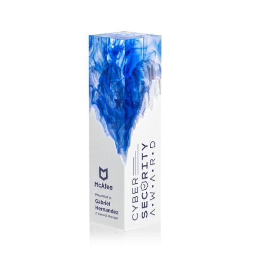 Corporate Awards - Acrylic Awards - Brandino Blue Obelisk Acrylic Award