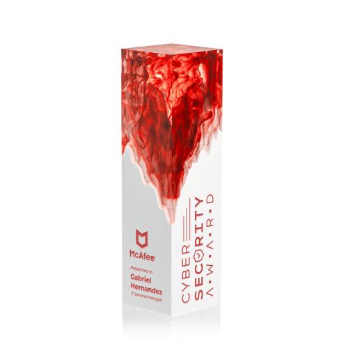 Corporate Awards - Acrylic Awards - Brandino Red Obelisk Acrylic Award