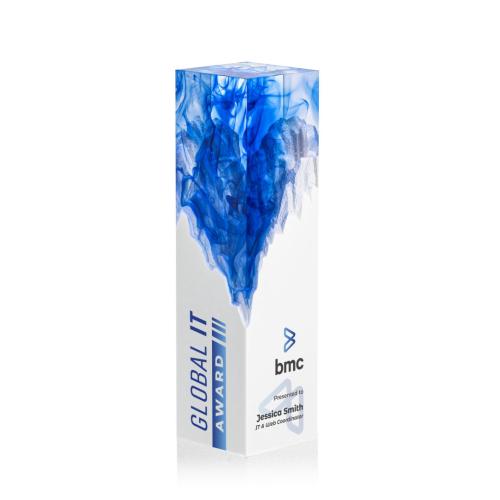 Corporate Awards - Acrylic Awards - Brandino Full Color Blue Obelisk Acrylic Award