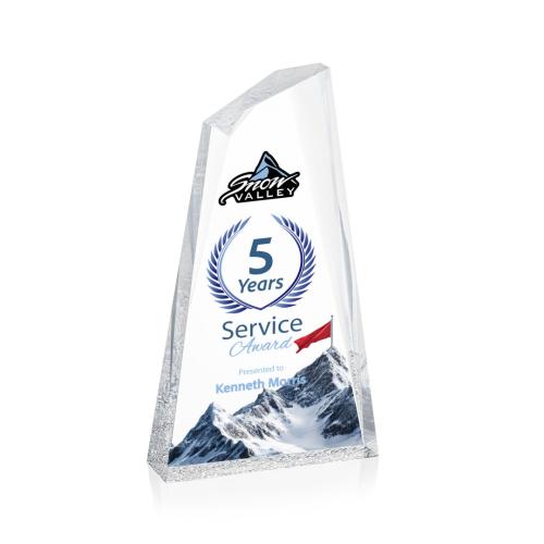 Corporate Awards - Acrylic Awards - Cozumel Full Color Clear Peak Acrylic Award