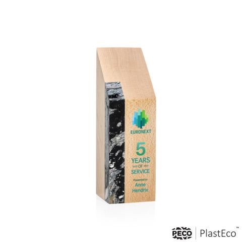 Corporate Awards - Full Color Awards - Verde PlastEco™ Full Color Charcoal Obelisk Wood Award