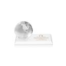 Globe White on Rectangle Base Spheres Crystal Award