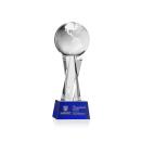 Globe Blue on Grafton Base Spheres Crystal Award