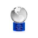 Globe Blue on Marvel Base Spheres Crystal Award