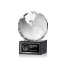 Globe Spheres on Square Marble Base Crystal Award