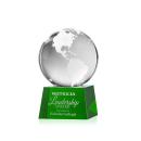 Globe Green on Robson Base Spheres Crystal Award