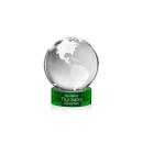 Globe Green on Stanrich Base Spheres Crystal Award