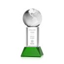 Globe Green on Stowe Base Spheres Crystal Award