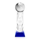 Globe Blue on Toscana Base Spheres Crystal Award