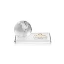 Globe Full Color Clear on Rectangle Base Spheres Crystal Award