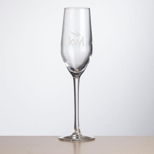 Corporate Gifts, Recognition Gifts and Desk Accessories - Etched Barware - Lethbridge Flute - Deep Etch 5.75oz