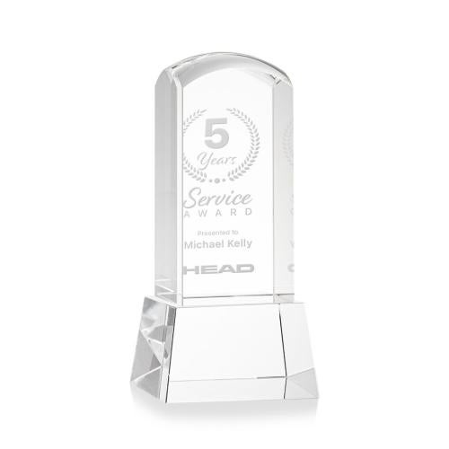 Corporate Awards - Crystal Awards - Silkwood Clear on Base Obelisk Crystal Award