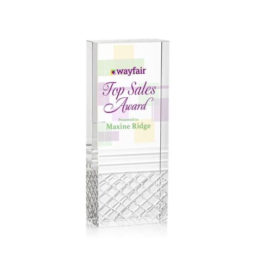 Corporate Awards - Crystal Awards - Hilldale Full Color Rectangle Crystal Award
