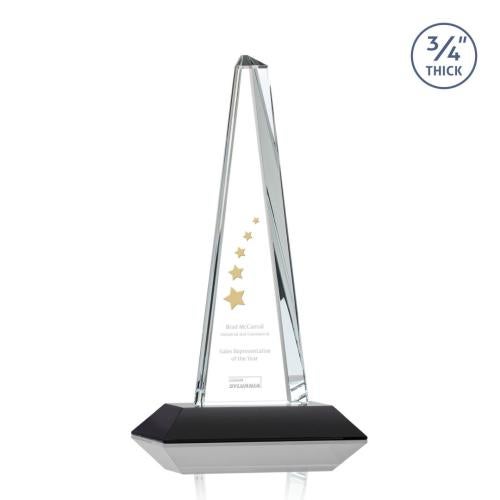 Corporate Awards - Crystal Awards - Majestic Tower Black Pyramid Crystal Award